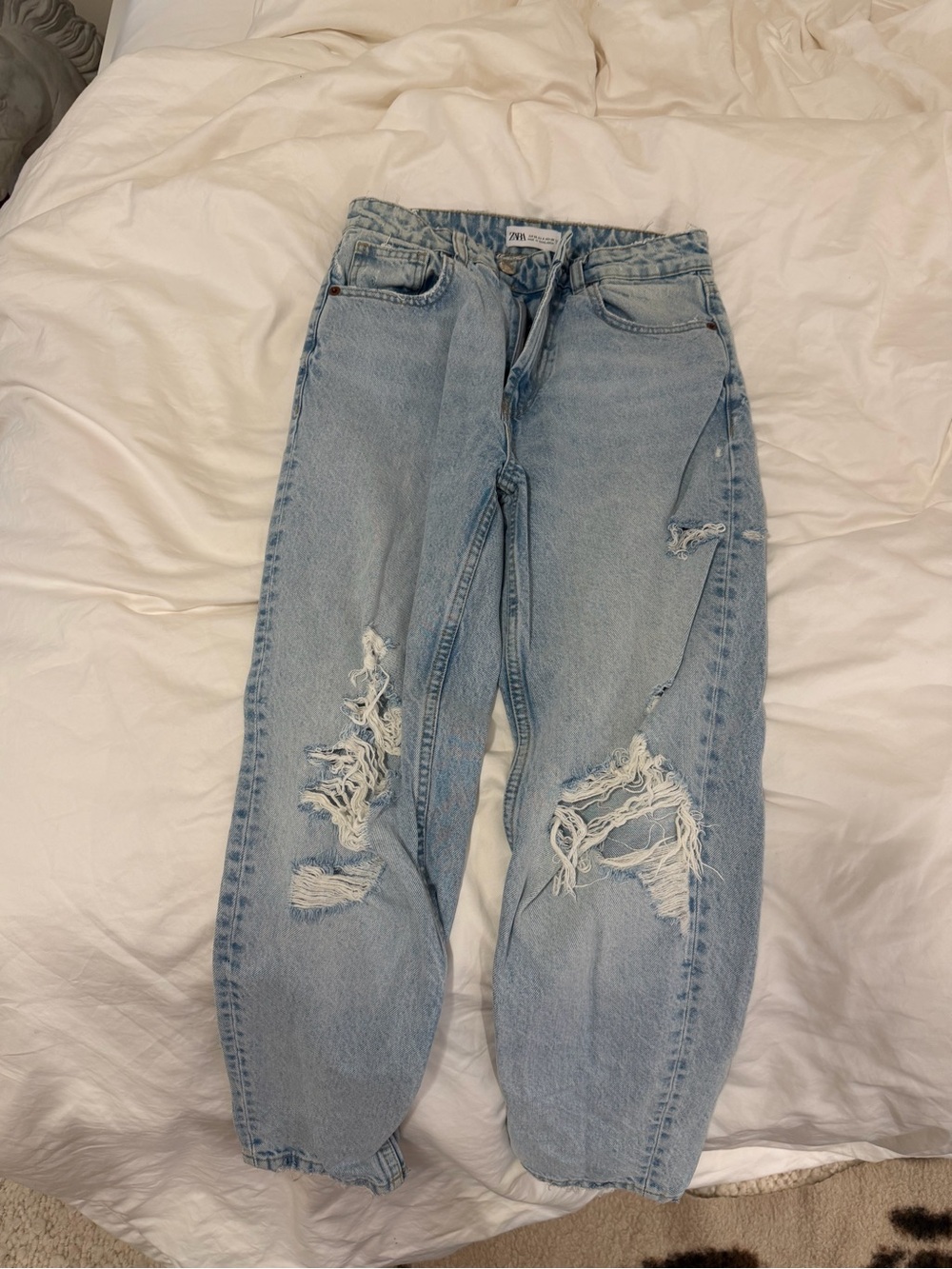 Zara Light Blue Distressed Jeans